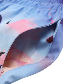 ROMWE MEN Street Life 男士夏季启示录电影印花短裤、度假沙滩短裤 - 彩色 - 查看 3