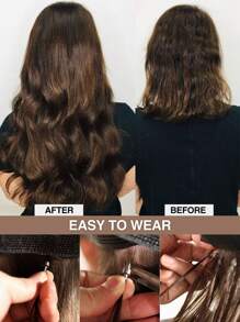 Extensiones de cabello humano recto de 18-22 pulgadas con 150% de densidad, extensiones de cabello - S20 - Ver 6