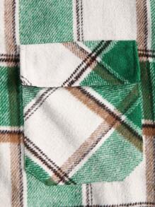 Manfinity Homme Men Spring And Autumn Loose Plaid Long-Sleeved Jacket With Workwear Pocket Design - Multicolor - View 5