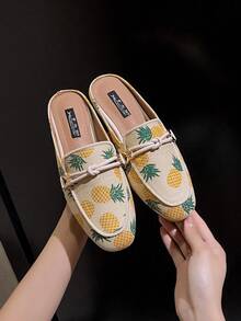 Mengshangli Women's Stylish Backless Loafers Flat Mules Shoes - Multicolor - View 3