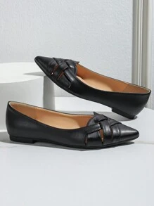 Giày nữ đế mềm đế bệt khoét lỗ màu đen mới thu 2025 (mũ ngẫu nhiên) - màu đen - Xem 3