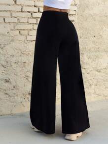 SHE(IN) BRASIL 1 Miếng Eo dây rút quần ống rộng Quần thể thao - màu đen - Xem 2