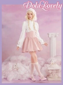 Dola Lovely Ladies Cute Girl Style Sweet Simple Bow Lace Lace Round Toe High Heel Comfortable Fashion Shoes, Graduation Heel, Prom Heels For Summer Spring Shoes Spring Break Easter