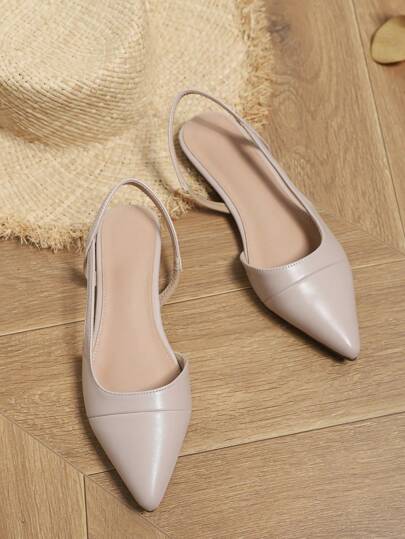 女士时尚百搭撞色圣诞新年软皮软底复古尖头平底鞋，适合搭配连衣裙，四季皆宜