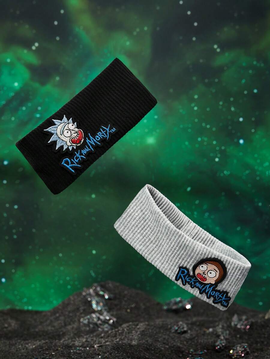 Rick and Morty X SHEIN 2 cái/bộ Nhiều màu Đàn hồi Băng tóc Thích hợp Đối với Mặc hàng ngày - Nhiều màu - Xem 1