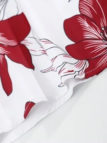 Manfinity RSRT 男士花卉印花短袖休閒襯衫,夏季必備 - 彩色 - 查看 3