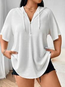 Flirla Tricou largi cu glugă, cu mâneci liliac