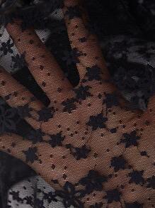 Lace Faux Pearl Decorated Strappy Sexy Bodysuit