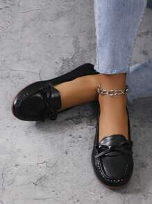 2025 Autumn Women Loafers, Summer 2024 New Arrivals, Korean Style, Slip-Resistant Soft Sole Shoes, White, Breathable, Comfortable Nurse Shoes Valentines - Black - View 4