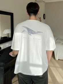 DAZY Tricou casual cu mânecă scurtă de vară pentru bărbați, tricou cu guler rotund și imprimeu cu litere, tricouri grafice