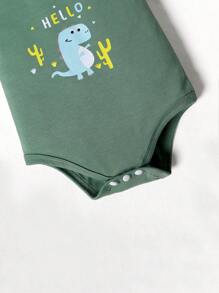 SHEIN Playful Pals 男嬰6入組可愛漫畫印花多彩連體和短褲套裝 - 彩色 - 查看 6