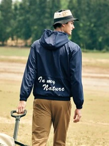 In My Nature Men's Solid Color Outdoor Jacket With Zipper Pockets Hiking Clothes