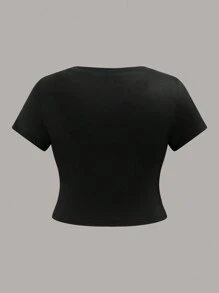 SHEIN EZwear Paquete de 3 camisetas básicas de talla grande con hombro regular