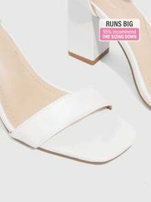 CUCCOO BIZCHIC Sandalias de mujer elegantes con hebilla en el tobillo de color blanco, sandalias con hebilla en el tobillo, detalles de puntada y tacón grueso para uso en verano, graduación, baile de graduación, vacaciones, rebajas de verano, vuelta al colegio, estudiantes universitarios, básicos elegantes, negocios informales, negocios elegantes, Navidad, otoño, Año Nuevo, vacaciones - Blanco - Ver 3