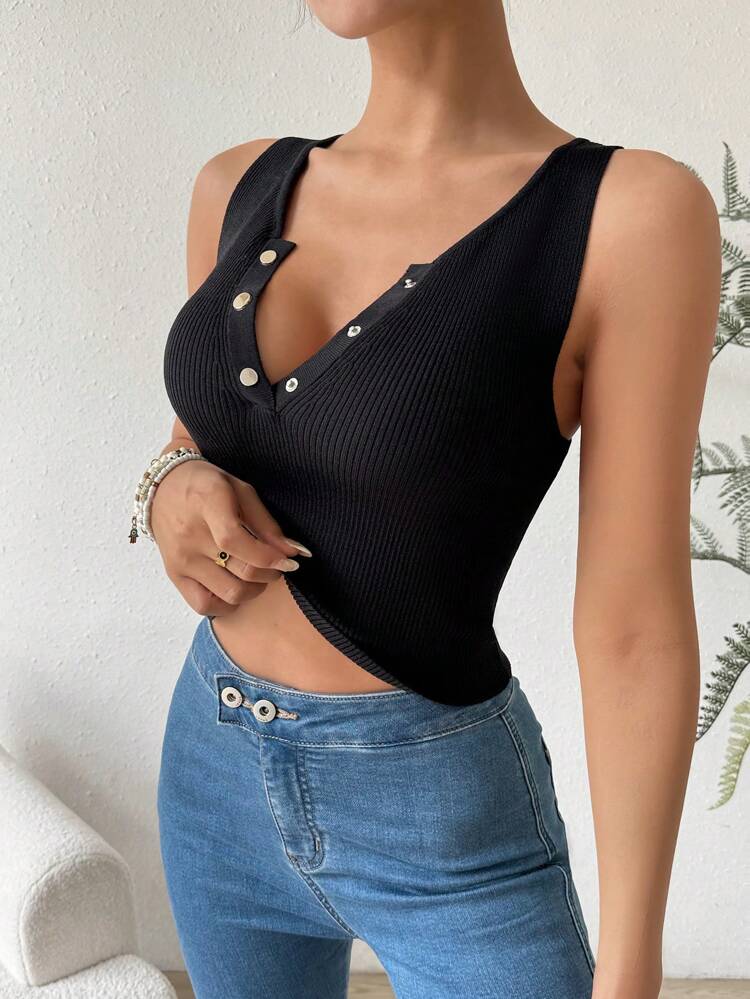 Women's Summer Sleeveless Slim-Fit Cropped Tank Top, Casual