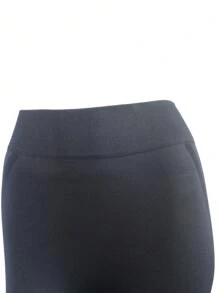 SHEIN Tween Girls' Seamless Sports Wear Peach Hip Leggings For Outdoor Sports, Fitness, Motorcycle Clothing, Yoga, Aerobics - Black - View 6