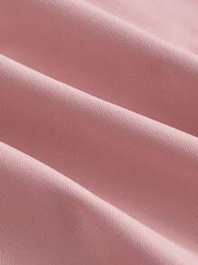 SHEIN MOD Pantalones de cordón y herramientas de talla grande para mujer con borde de encaje rosa - Rosa - Ver 4