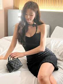 DAZY Damen einfarbiges figurbetontes trägerloses Sommerkleid, Minikleid, Lässig Damenkleider