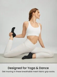 GLOWMODE 3 perechi de șosete Walk A Mile Soft Ventilated Mesh Grip Studio Antrenament zilnic