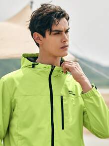 In My Nature Jaqueta Masculina com capuz simples, zíper frontal, cor sólida e perfeita para atividades ao ar livre - Verde - Visão 7