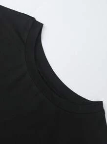 SHEIN EZwear Paquete de 3 camisetas básicas de talla grande con hombro regular