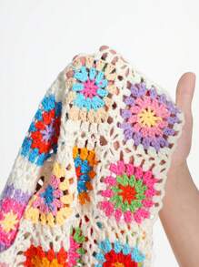 SHEIN Tween 女童休闲花卉针织罩衫，适合春夏季度假 - 彩色 - 查看 7