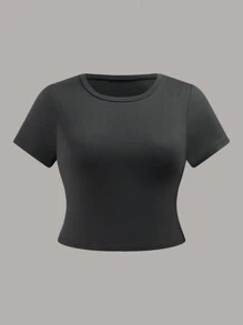 SHEIN EZwear Paquete de 3 camisetas básicas de talla grande con hombro regular