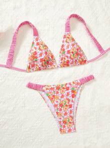 SHEIN Swim Đồ bơi bikini in ngẫu nhiên thời trang dành cho nữ, tách biệt - Nhiều màu - Xem 4