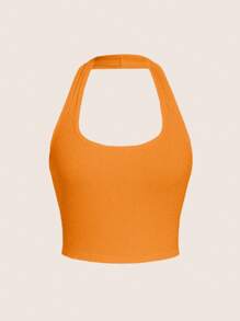 SHEIN Essnce 6pcs/Pack Solid Color Casual Crop Tank Top For Women, Versatile Short Style Suitable For Summer - Multicolor - View 10