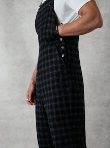 Forever 21 Mannen Vintage losse groene geruite overall
