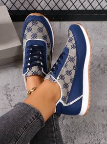 Fall/Winter 2025 Spring/Summer New Fashion Slip-Resistant Comfortable Floral Pattern Women's Casual Sports Running Sneakers, Suitable For Leisure, Vacation, Outdoor Sports