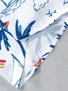Manfinity RSRT Men Short Sleeve Button Down Casual Vacation Floral Graphic Printed Collar Shirt For Summer