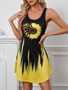 EMERY ROSE Sunflower Print Tank Dress