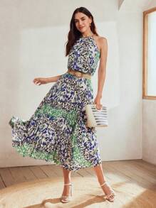 MOTF Classy CHUỖI IN TẤT CẢ CHI TIẾT ÁO CAMI KHÔNG Tay CHO MÙA HÈ - Nhiều màu - Xem 4