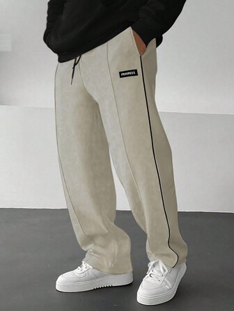 Manfinity Hypemode Lös patchworkdesign för män med dragsko i midjan