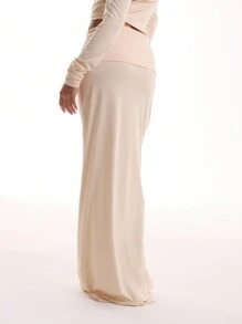 MUSERA Ladies' Solid Color Simple Daily Skirt Spring Summer