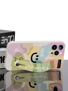 1 件米色 TPU 笑脸图案防摔手机壳，兼容苹果/配套手机壳/腕带手机壳/趣味手机壳/安卓手机壳/手机壳/手机壳/OPPO 手机壳，兼容 Apple 16 Pro Max、A14、A54、A52、A31 4G、A23、Redmi Note 8 Pro、Note 11 Pro 4G、Note 12 4G、OPPO A54 防水防震防刮 - 彩色 - 查看 3