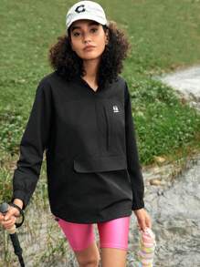 In My Nature Women's Outdoor Sports Commuting Lightweight Hooded Raincoat For Breathability Windbreaker Womenblack Hoodie Womenrunning Jacket Women - Black - View 7