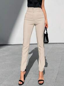 Pantalones ajustados de talle alto - Albaricoque - Ver 3