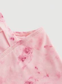SHEIN MOD Summer Romantic Flower Printed Tie Shoulder Tank Top