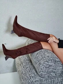 Cuccoo Fashionable Pointed Toe Classic Boots - Coffee Brown - View 1