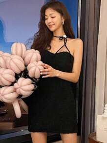 DAZY Damen einfarbiges figurbetontes trägerloses Sommerkleid, Minikleid, Lässig Damenkleider