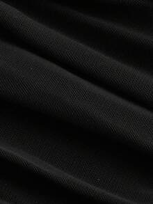 SHEIN MOD 黑色約會夜派對褶皺蕾絲拼接綁蝴蝶結女士上衣 - 黑色 - 查看 4