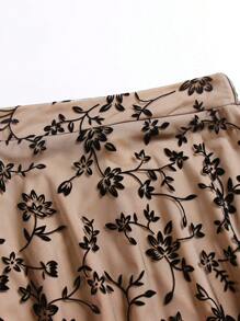 EARO Spring Garden Party, Women's High Waist Embroidered Floral Skirt, Sheer Mesh Overlay A-Line Skirt, Vintage Romantic Style, Date Skirt, Niche Design Skirt Casual Vacation - Apricot - View 9