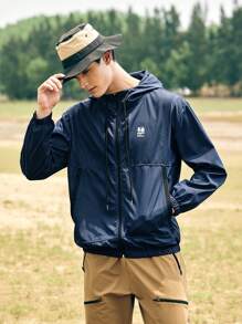 In My Nature Men's Solid Color Outdoor Jacket With Zipper Pockets Hiking Clothes