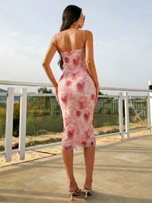 RueChic Woman Draped Flower Dress - Multicolor - View 2