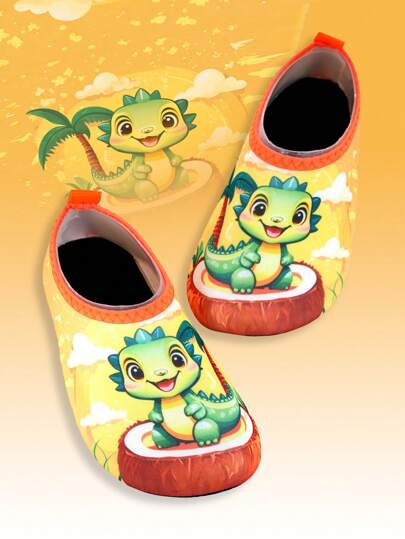 Water Shoes Kids & Aqua Shoes Kids Featuring Cute Cartoon Dinosaur - Lightweight Build, Slip-Proof, Keeping Kids' Feet On Sand & Swiftly Drying