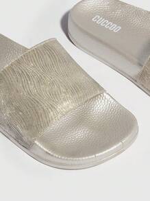 CUCCOO SZL Fashion Khaki Slides For Women, Single Band Slippers