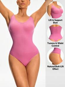 SHEIN Shape Body de mujer entallado de unicolor con tirantes finos