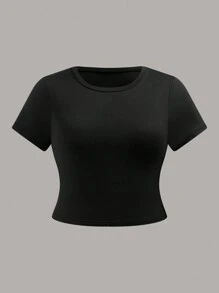 SHEIN EZwear Paquete de 3 camisetas básicas de talla grande con hombro regular